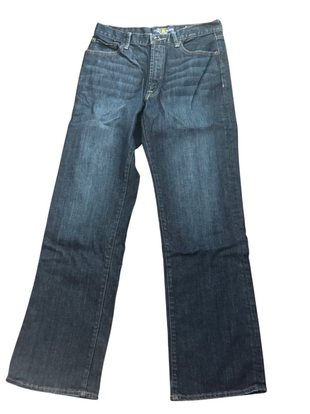 Lucky Brand Mens 32x34 Straight Leg Blue Denim Jeans Cotton Blend
